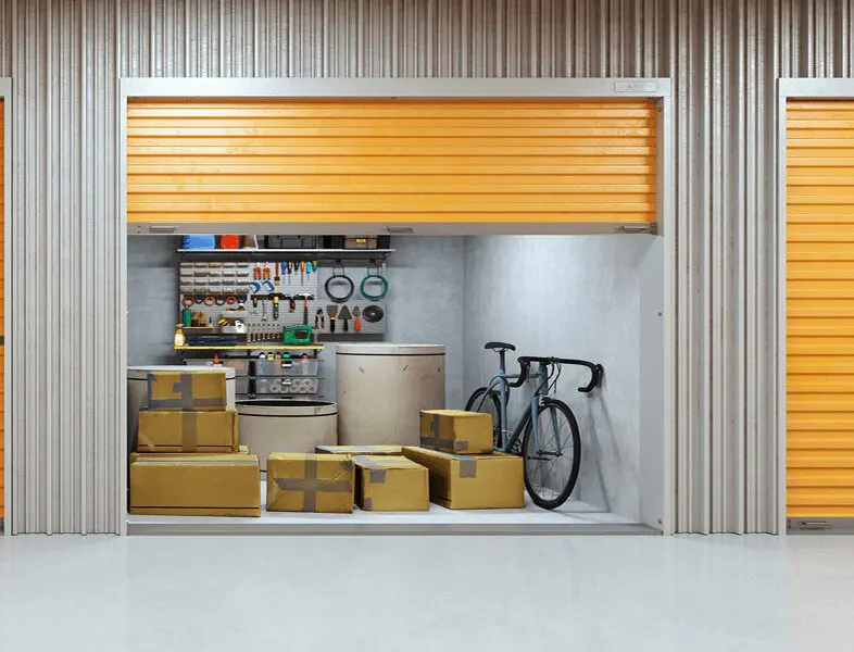Organized storage with tools and bike