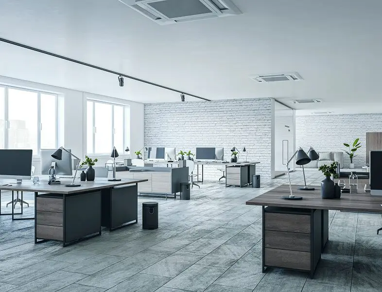 Contemporary office design with desks